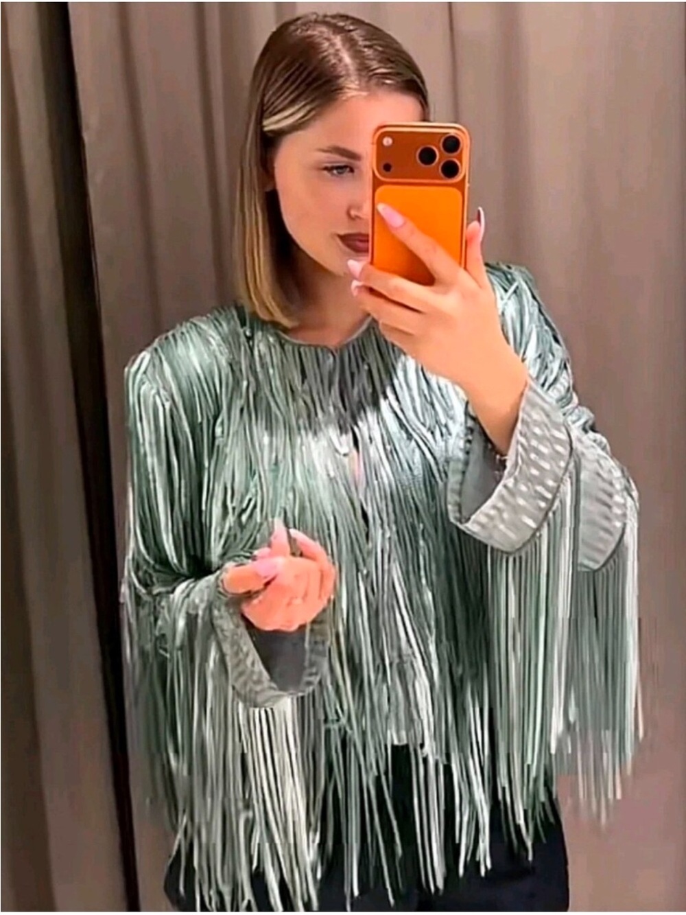 ZARA FRINGED SEQUIN JACKET - Picture 10 of 16